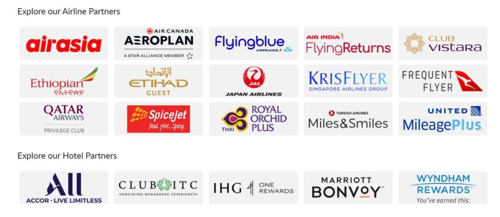 axis credit card points transfer partner airlines and hotel loyalty programs